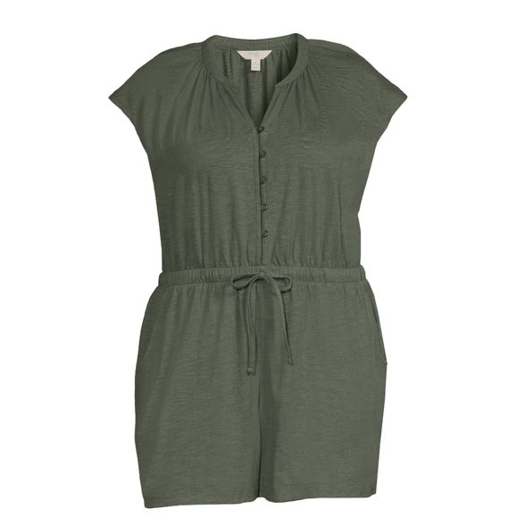 NWT Terra & Sky Plus Romper in Olive - Picture 2 of 9